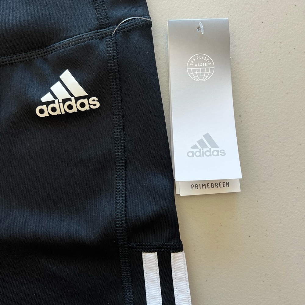 Adidas Women’s Aeroready Tight Fit Three Stripe High Waist Bike Shorts NWT - Picture 6 of 6